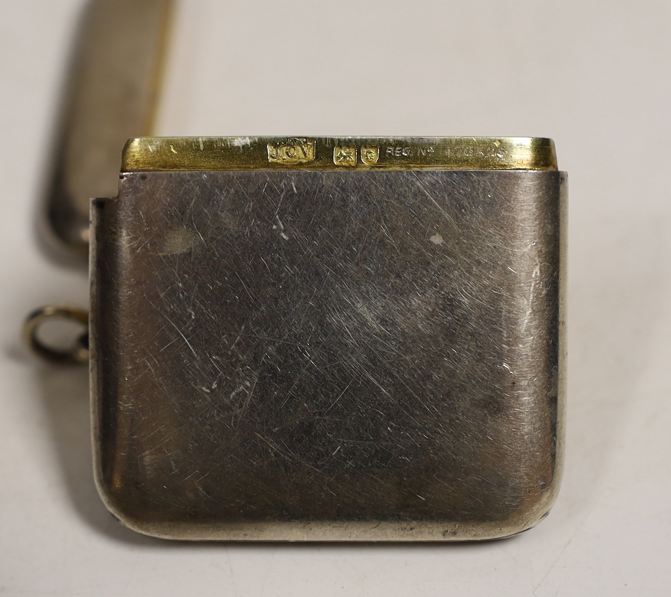 A George V silver butt marker case (lacking markers), John Collard Vickery, London, 1912, 43mm.